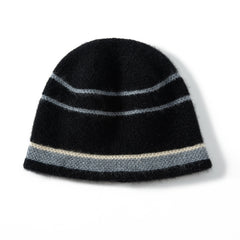 Unisex Cashmere Beanie Warm Knitted Striped Hat