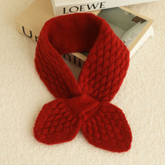 100% Pure Cashmere Knit Bow-Tie Neck Warmer Scarf for Kids
