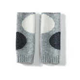 100% Cashmere Warm Fingerless Gloves with Geometric Dots