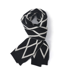 Women's Cashmere Knitted Geometric Neck Warmer Scarf