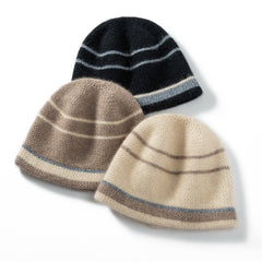 Unisex Cashmere Beanie Warm Knitted Striped Hat