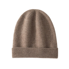 100% Pure Cashmere Beanie Cuffed Warm Hat for Women and Men