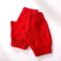 Women's Luxury Cashmere Winter Half Fingerless Gloves