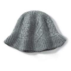 100% Cashmere Bucket Hat Women's Cable Knit Designer Bucket Hat