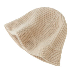 100% Cashmere fisherman hat Warm Ribbed Cashmere Beanie