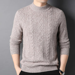 Men's Pure Cashmere Crew Neck Cashmere Pullover Sweater