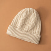 Cashmere Hat Cable Knit Cashmere Beanie Winter Warm Hat