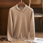 Men's 100% Cashmere Shawl Collar Knit Sweater