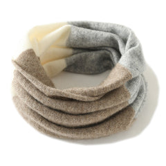 Cashmere Neck Warmer Color Block Infinity Scarf Neck Gaiter
