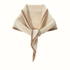 100% Pure Cashmere with Contrast Trim Triangle Scarf