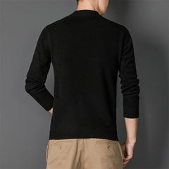 Men's 100% Cashmere Sweater Mock Neck Sweater Pullover