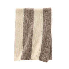 Two-Tone Ribbed Pure Cashmere Wrap Scarf for Women and Men