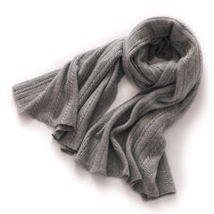 100% Pure Cashmere Cable Knit Shawl Thickened Scarf