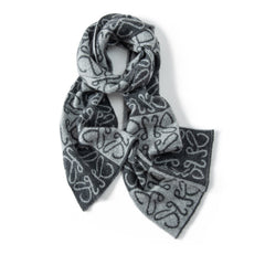 Women's Winter Warm Knit Cashmere Scarf with Heart Pattern