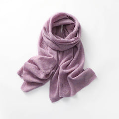 100% Cashmere Wrap Shawl for Women Lace-Trim Knitted Large Scarf
