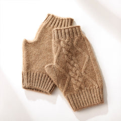 Women's Luxury Cashmere Winter Half Fingerless Gloves