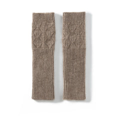 Women's 100% Cashmere Fingerless Mitten Gloves Knit Wrist Warmers