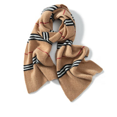 100% Cashmere Scarf Plaid Checked Knitted Scarves