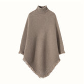 Women's 100% Cashmere Shawl Wrap Turtleneck Cloak Pashmina