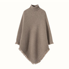 Women's 100% Cashmere Shawl Wrap Turtleneck Cloak Pashmina