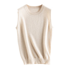 100% Pure Cashmere Vest Knitted Sleeveless Camisole Sweater Top