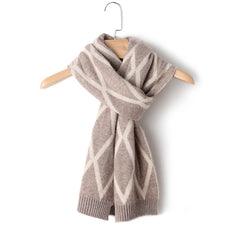 Women's Cashmere Knitted Geometric Neck Warmer Scarf