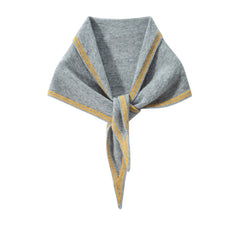 100% Pure Cashmere with Contrast Trim Triangle Scarf
