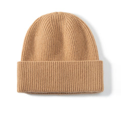 100% Ribbed Cashmere Beanie Classic Cashmere Knitted Hat
