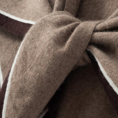 Women's Cashmere Scarf Contrast Trim Knitted Wrap Shawl