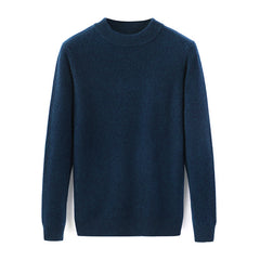 Men's 100% Cashmere Sweater Mock Neck Sweater Pullover
