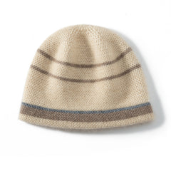 Unisex Cashmere Beanie Warm Knitted Striped Hat