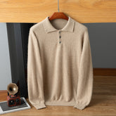 Men’s 100% Pure Cashmere Luxury Polo Collar Sweater