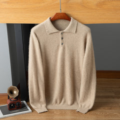 Men’s 100% Pure Cashmere Luxury Polo Collar Sweater