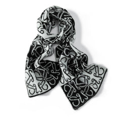 Women's Winter Warm Knit Cashmere Scarf with Heart Pattern