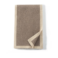 Two-Tone Border Scarf Winter Warm Knitted Soft Pure Cashmere Shawl