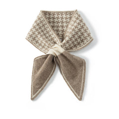 100% Pure Cashmere Houndstooth Knitted Neck Scarf Winter Wrap