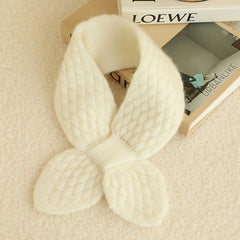 100% Pure Cashmere Knit Bow-Tie Neck Warmer Scarf for Kids