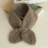 100% Pure Cashmere Knit Bow-Tie Neck Warmer Scarf for Kids