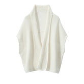 Pure Cashmere Shawl Wrap Travel Scarf Ribbed Cape