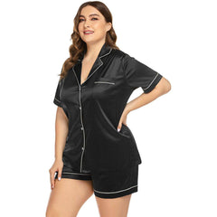 Women's Plus Size Silk Pajamas 100% Silk Short Pajamas Set