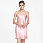 Women Short Silk Nightgown Mini Ladies Silk Slip Dress