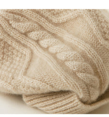 100% Pure Cashmere Soft Warm Cable Knit Beanie Winter Hat