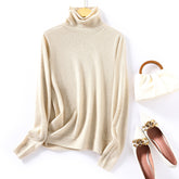 100% Cashmere Women's Classic Turtleneck Loose Knitted Sweater