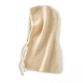 100% Pure Cashmere Hat Ribbed Cashmere Hooded Scarf