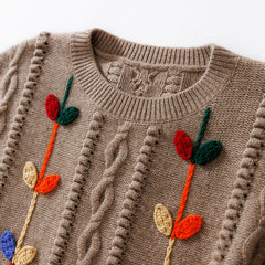 Round Neck Pullover Hand-crocheted Thickened Cashmere Sweater