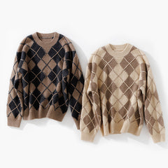 Round Neck Loose Thickened Cashmere Sweater for Women