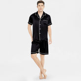 Men's 100% Silk Short Pajamas Set Luxury Silk Sleepwear