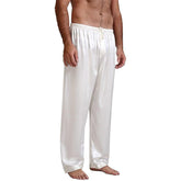 Men Silk Pajamas Pants Sleep Bottoms 100% Long Silk Pants