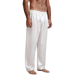 Men Silk Pajamas Pants Sleep Bottoms 100% Long Silk Pants