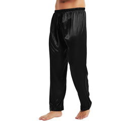 Men Silk Pajamas Pants Sleep Bottoms 100% Long Silk Pants